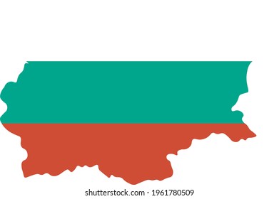 BULGARIA FLAG AND MAP ICON VECTOR