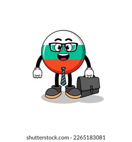 bulgaria flag mascot as a businessman , character design