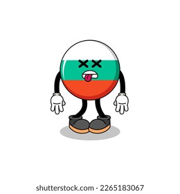 bulgaria flag mascot illustration is dead , character design