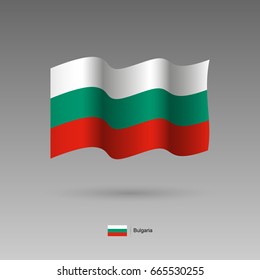 Bulgaria flag. Official colors and proportion correctly. High detailed vector illustration. 3d and isometry. EPS10