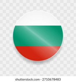 Bulgaria flag on button shining glass