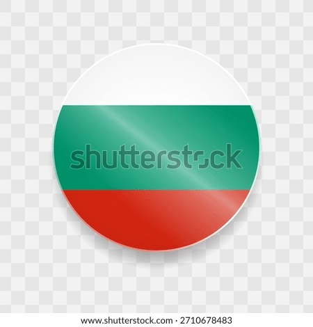 Bulgaria flag on button shining glass