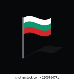 Bulgaria flag on pole vector graphics