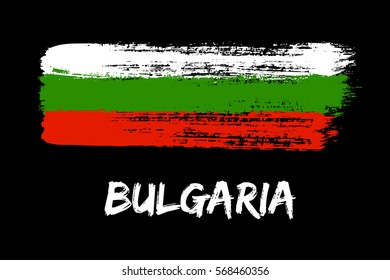 Bulgaria flag paint brush strokes