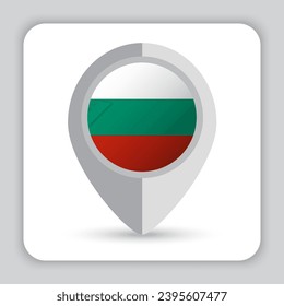 Bulgaria Flag Pin Map Icon