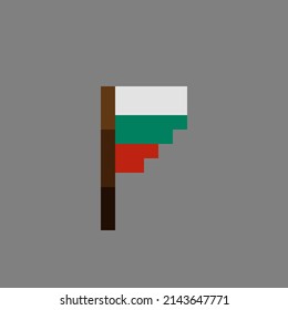 Bulgaria flag pixel art. Vector illustration.