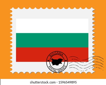 Bulgaria Flag With Postage Stamp Vector illustration Eps 10