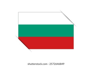 Bulgaria flag - rectangle colorful flag representing a country cultural identity and heritage. The essence of national pride and unity. Attached by the corners in a paper album