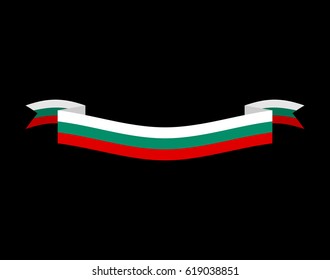 Bulgaria flag ribbon isolated. Bulgarian tape banner. National symbol of country.
