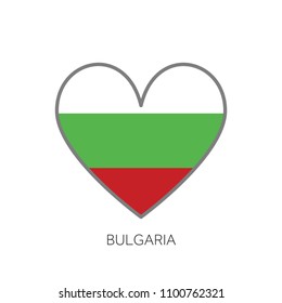 Bulgaria flag romance love heart shaped vector icon