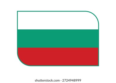Bulgaria flag with rounded corners and border