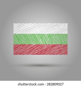 Bulgaria Flag. Scratched texture. Transparent background.