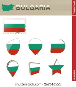 Bulgaria Flag Set, Flag Set #20. Vector.