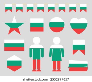 Bandeira da Bulgária. Bandeira isolada da Bulgária sobre fundo branco