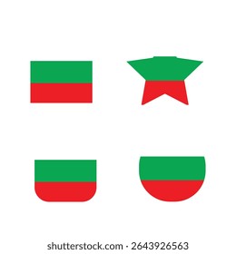 Conjunto de iconos de forma de bandera de Bulgaria