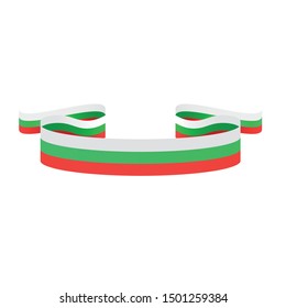 Bulgaria   flag. Simple ribbon  vector Bulgaria   flag