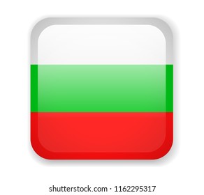 Bulgaria Flag. Square bright Icon. Vector Illustration