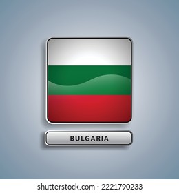 Bulgaria flag square button vector illustration