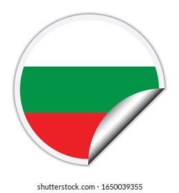 Bulgaria  flag . sticher round  flag of Bulgaria  - vector 