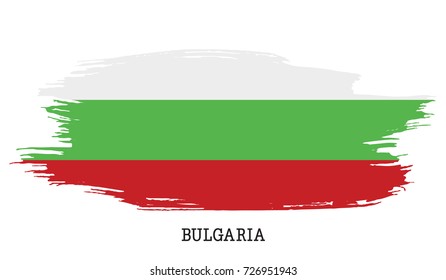 Bulgaria flag vector grunge paint stroke  