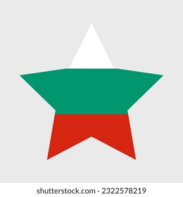 Iconos vectores de bandera de Bulgaria ambientados en forma de corazón, estrella, círculo y mapa
