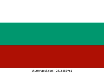 Bulgariens Flaggenvektor. Fahne von Bulgarien Zeichen isoliert. Nationale Flagge von Bulgarien flaches Symbol für den Druck von jeder Größe. EPS 10