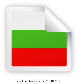 Bulgaria Flag Vector Square Corner Paper Icon - Illustration