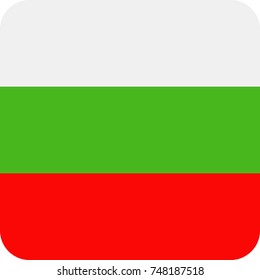 Bulgaria Flag Vector Square Flat Icon - Illustration