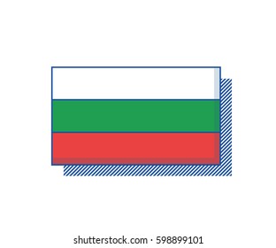Bulgaria Flag vector. Trendy editable design