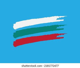 Bulgaria Flag. Vector Flag Bulgaria with watercolor effect. Flag of Bulgaria, art vector image, suitable for a logo, icon or banner