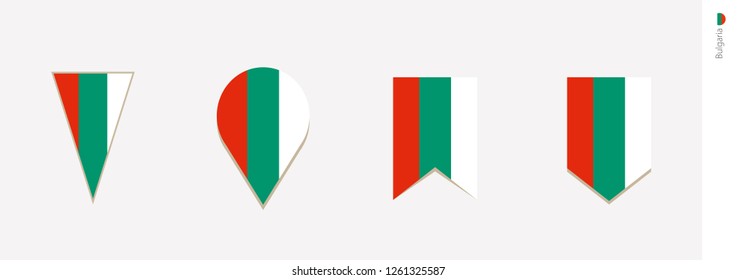 Bulgaria flag in vertical design, vector illustration.