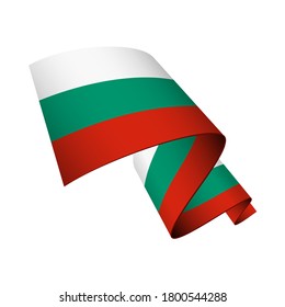 Bulgaria flag wavy abstract background. Vector illustration