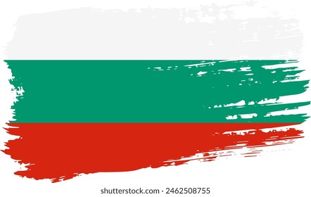 Bulgarien-Flagge, breiter Pinselstrich auf durchsichtigem Hintergrund, Vektorgrafik.