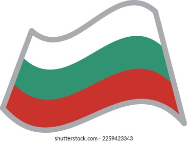 Bulgaria fluttering national flag illustration vector material