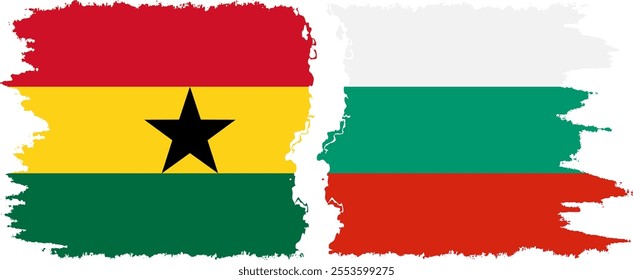 Bulgaria and Ghana grunge flags connection, vector