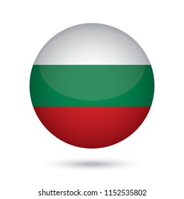 Bulgaria glossy round button. Vector Illustration EPS10.