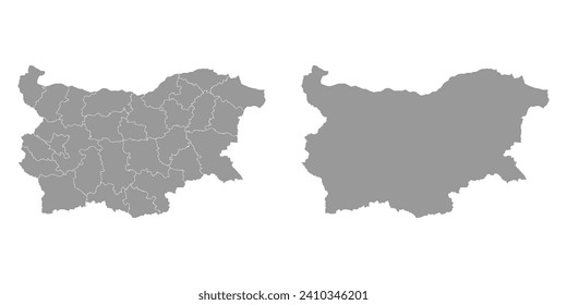 Bulgaria gray map with provinces. Vector illustration.