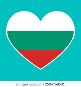 Bulgaria heart flag. Love symbol. Vector illustration