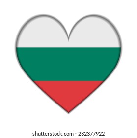 Bulgaria heart flag vector illustration