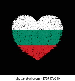 Bulgaria Heart Shape Flag Grunge Distress Vintage Style