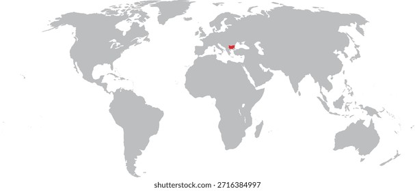 Bulgaria destacada en el diseño del Vector del mapa mundial