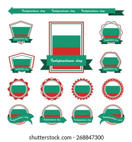 bulgaria independence day flags infographic design