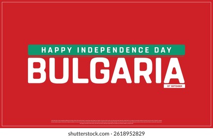 BULGARIA Independence Day on a dark background, Vector design of Independence Day of BULGARIA, Typographic Design of BULGARIA National Day, Flag typography of BULGARIA
