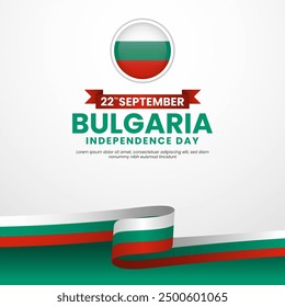 Bulgaria independence day Square banner background with waving flag vector illustration