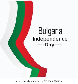 Bulgaria Independence Day.Waving flag. Vector illustration.