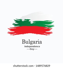 Bulgaria Independence Day.Waving flag. Vector illustration.