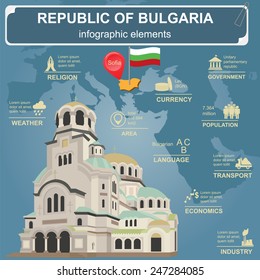 Bulgaria  infographics, statistical data, sights. Vector illustration