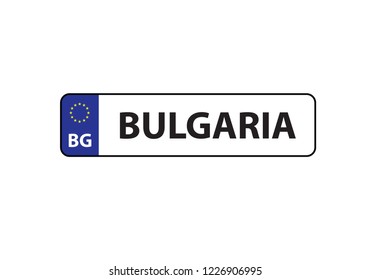 Bulgaria license plate vehicle car motor 