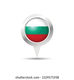 Bulgaria location icon vector design. Bulgaria gps locator pin. Scalable vector design.