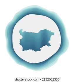 Bulgaria logo. Badge of the country. Layered circular sign around Bulgaria border shape. Amazing vector illustration.